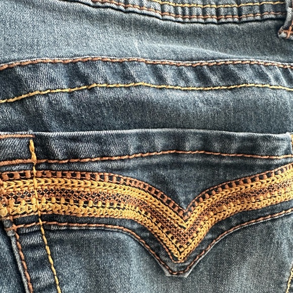 Jolt Womens Skinny Jeans Size 11 Bootcut Flare Med Washed Low Rise Thick Stitch - Picture 4 of 5